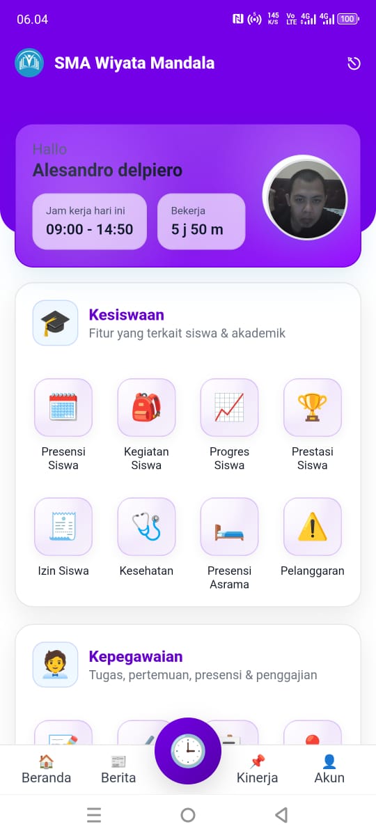 Tampilan Aplikasi Guru